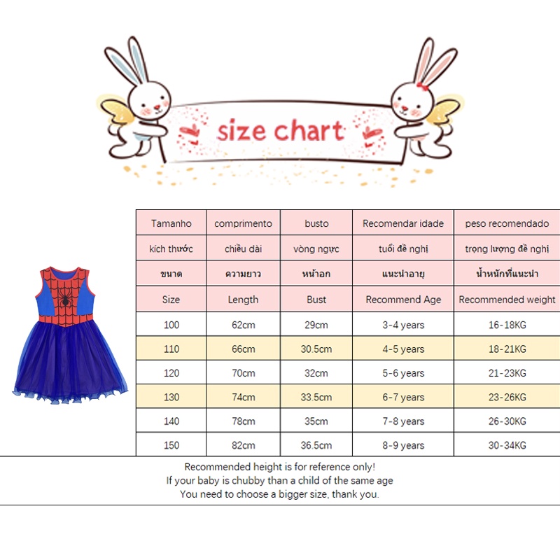 Đầm BCBL hóa trang người nhện màu xanh dương kèm mặt nạ mắt độc đáo cho bé gái 3-9 tuổi