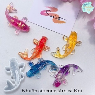 Khuôn silicone cá Koi/cá chép tiện dụng trong sáng tạo thủ công Resin, Jesmonite, nến, xà phòng, xi măng, thạch cao...