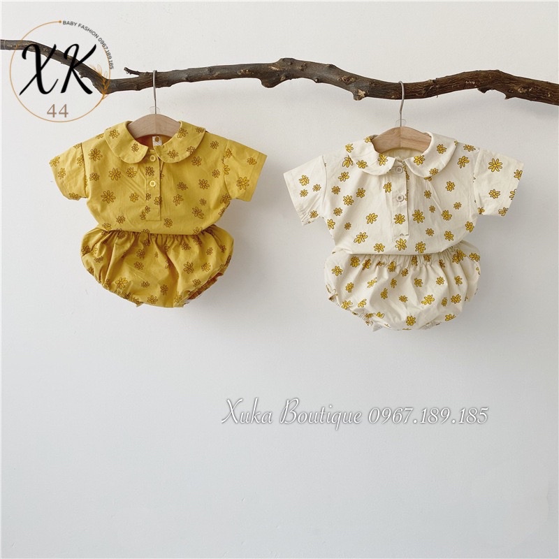 Bộ Quần Áo Cộc Tay Bé Gái 0-2 Tuổi Xuka Boutique Set Bộ Bé Gái Mùa Hè 2022