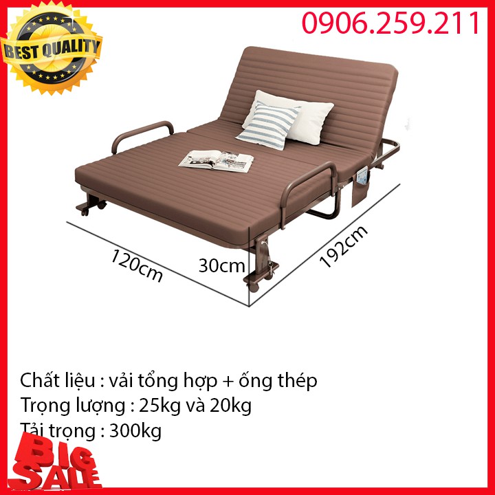 Giường gấp xếp đa năng  - Giường gấp có bánh xe 120cm