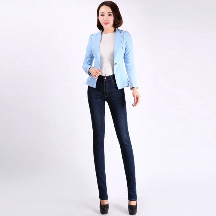 Quần jean lưng cao co giãn duyên dáng QJ-056i