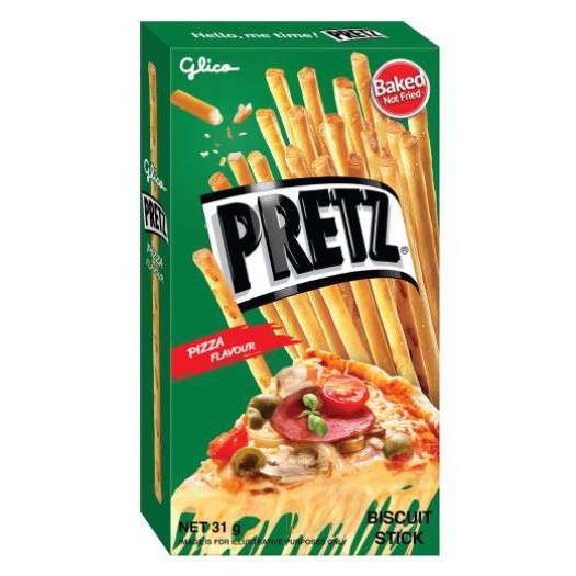 Combo Snack que Pretz nướng Giòn 4 vị X 10 Hộp (3 Original X 2 BBQ Gà X 2 Pizza X 2 Bắp)