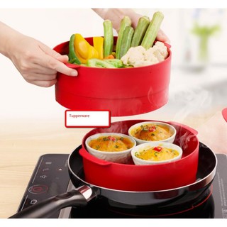 Xửng hấp Tupperware Steam It Đỏ Chili