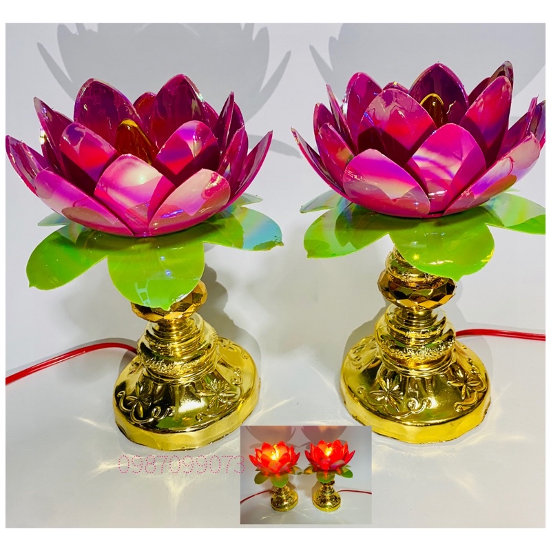 Đèn thờ hoa sen tặng kèm bóng  nhiều mẫu