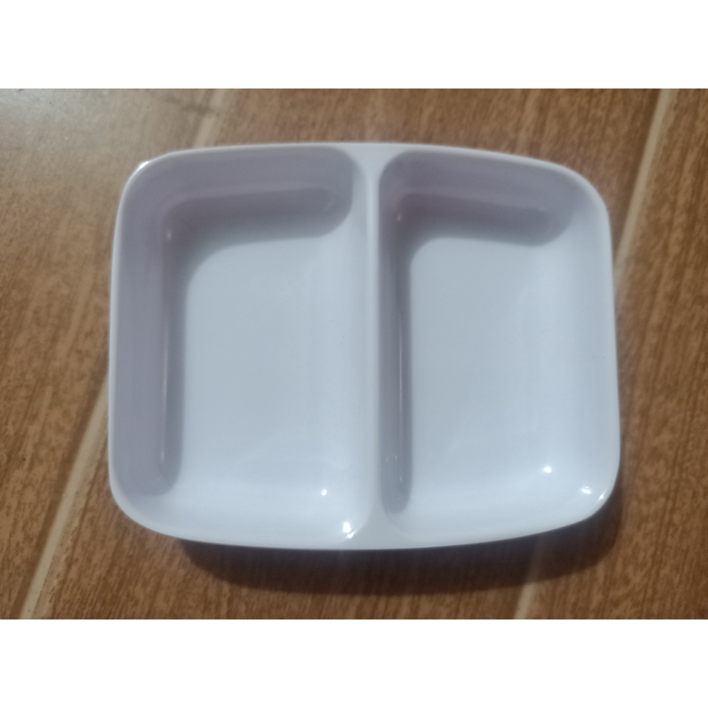 [KHO SỈ] Đĩa chấm nhựa phíp 2 ngăn trắng