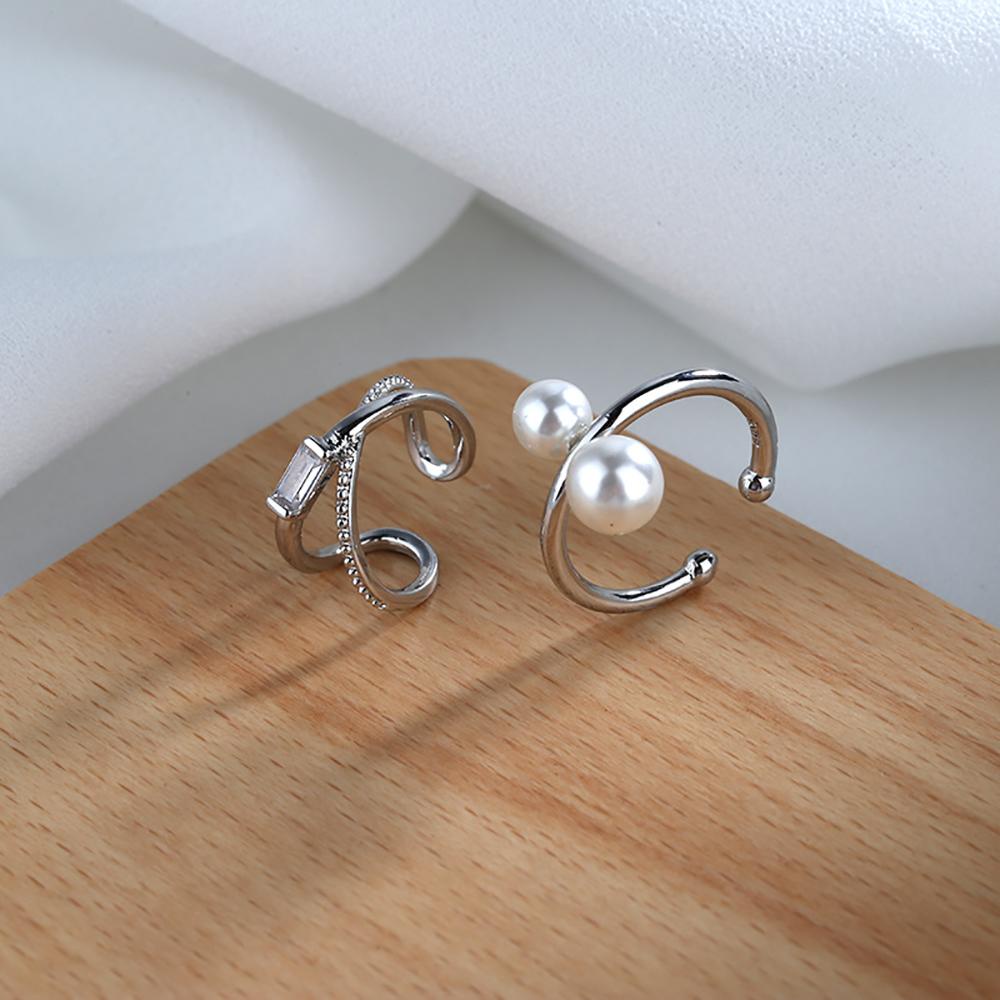 Khuyên Kẹp Vành Tai VANES1 Bằng Đồng Phong Cách Hàn Quốc Cho Nữ