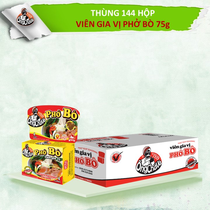 Thùng Viên Gia Vị Phở Bò 75gram Ông Chà Và 144 Hộp Thơm Ngon Tiện Lợi Siêu Tiết Kiệm Cho Quán Ăn Và Nhà Hàng