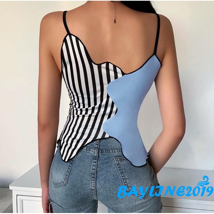 Áo Hai Dây Phối Màu Tương Phản Gợi Cảm Cho Nữ