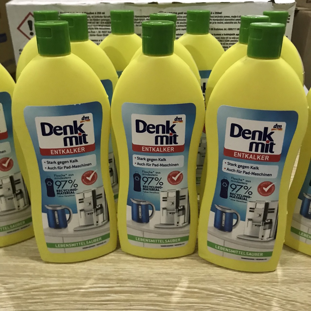 Dung dịch tẩy cặn canxi Denkmit cho ấm siêu tốc, bình đun nước dung tích 250ml dùng được 5 lần