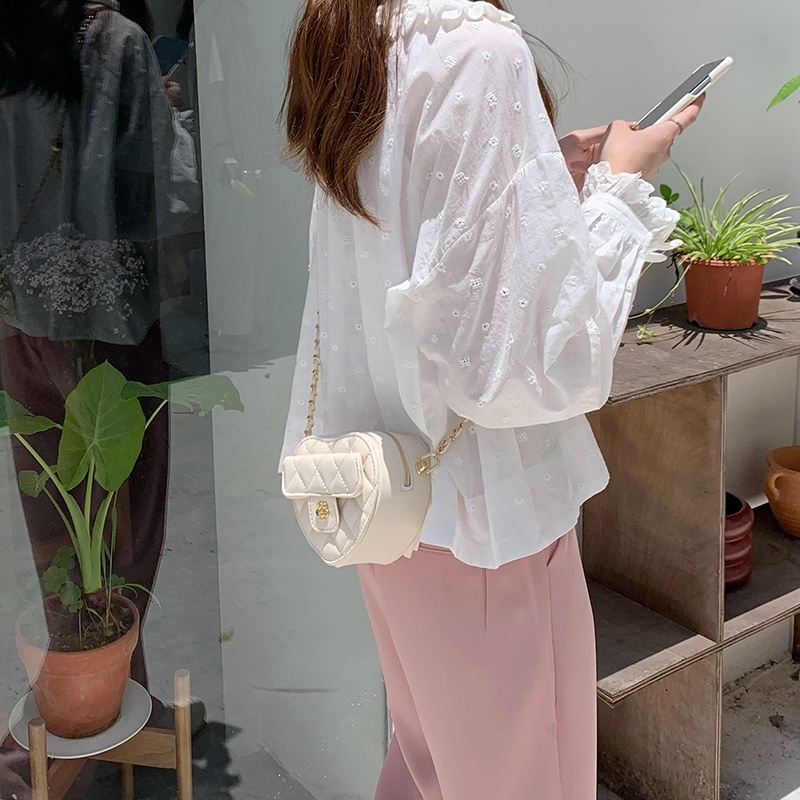 Túi IELGY đeo chéo dây xích họa tiết hình thoi thiết kế Niche cho nữ