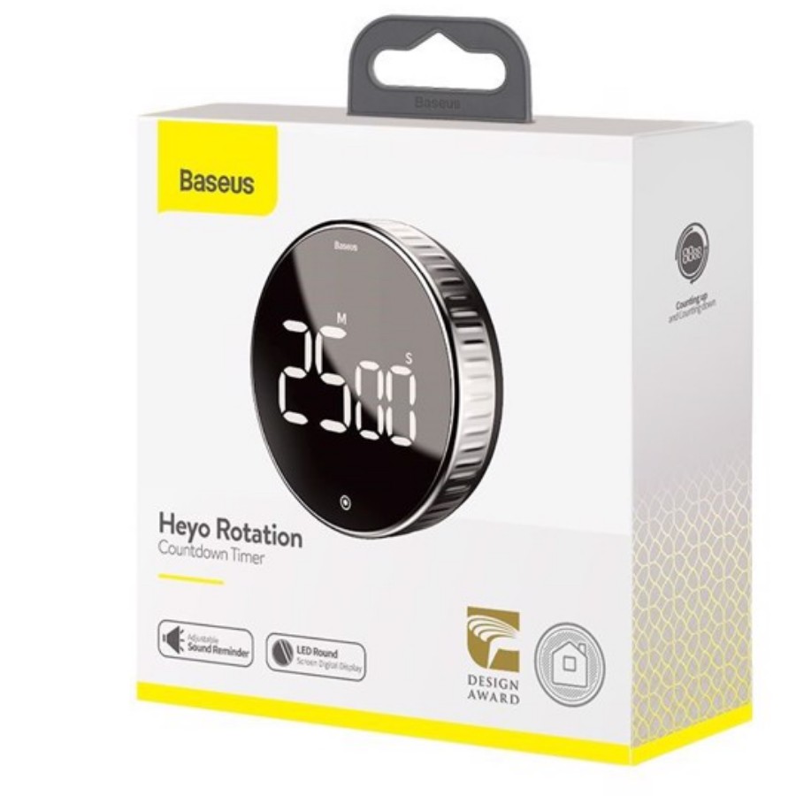 [Chính hãng-Sẵn] Đồng hộ hẹn giờ đếm ngược Baseus Heyo Rotation LED Countdown Timer - LV716-BK - New 100%