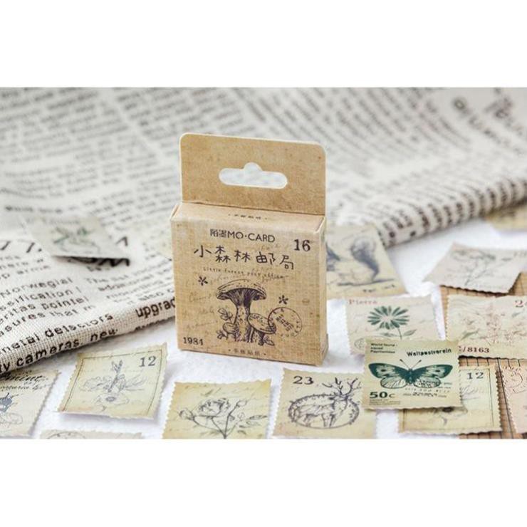Bộ 46 Sticker Hàn Quốc trang trí phong cách vintage xinh xắn E17