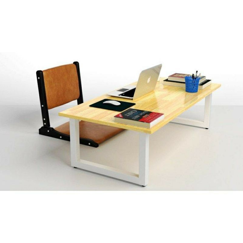 Bàn làm việc (R50*D100*C35cm), bàn học, bàn ăn gấp gọn {GIÁ TẠI XƯỞNG} chân sắt ngồi bệt | BigBuy360 - bigbuy360.vn