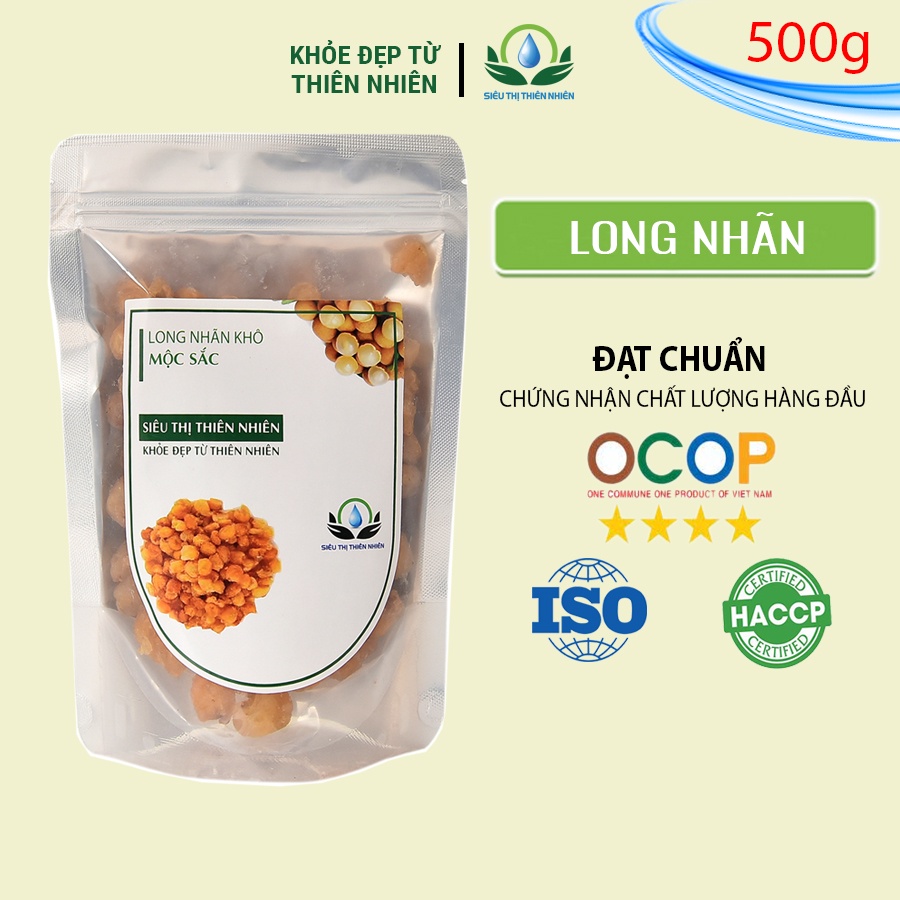 Long nhãn Mộc Sắc 500g, trà nhãn nhục Hưng Yên sấy khô của siêu thị thiên nhiên