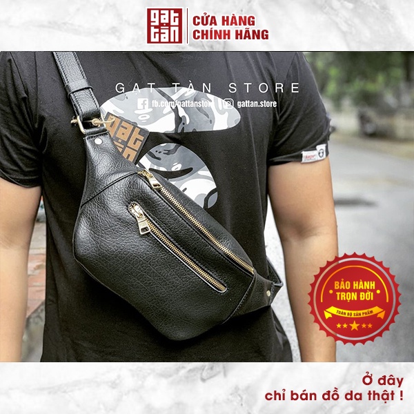 [BẢO HÀNH TRỌN ĐỜI] Túi bao tử / Sling Bag Cao Cấp Hàng Đẹp Gạt Tàn Store / Cam Kết Da Bò Thật 100% - IPMN152