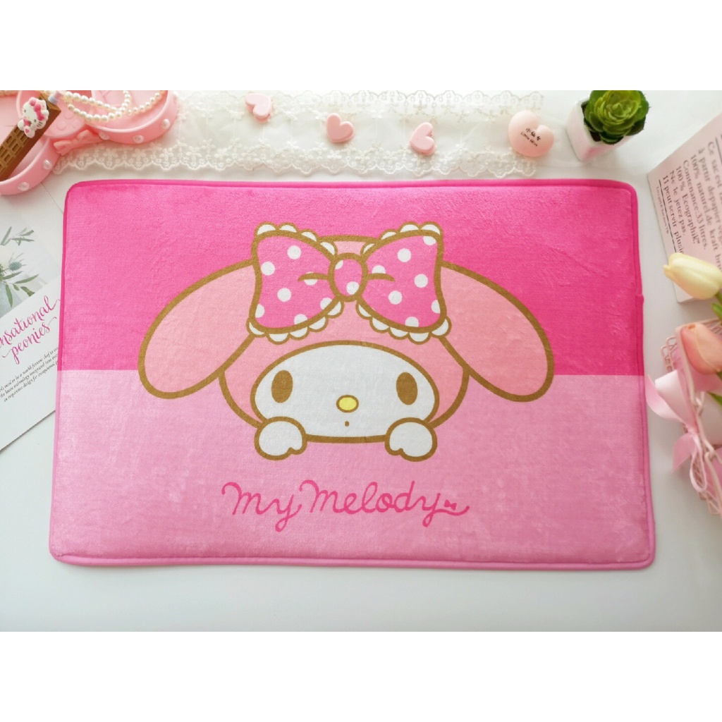 Thảm Chùi Chân Lông Mịn Chống Trượt Hình Hello Kitty