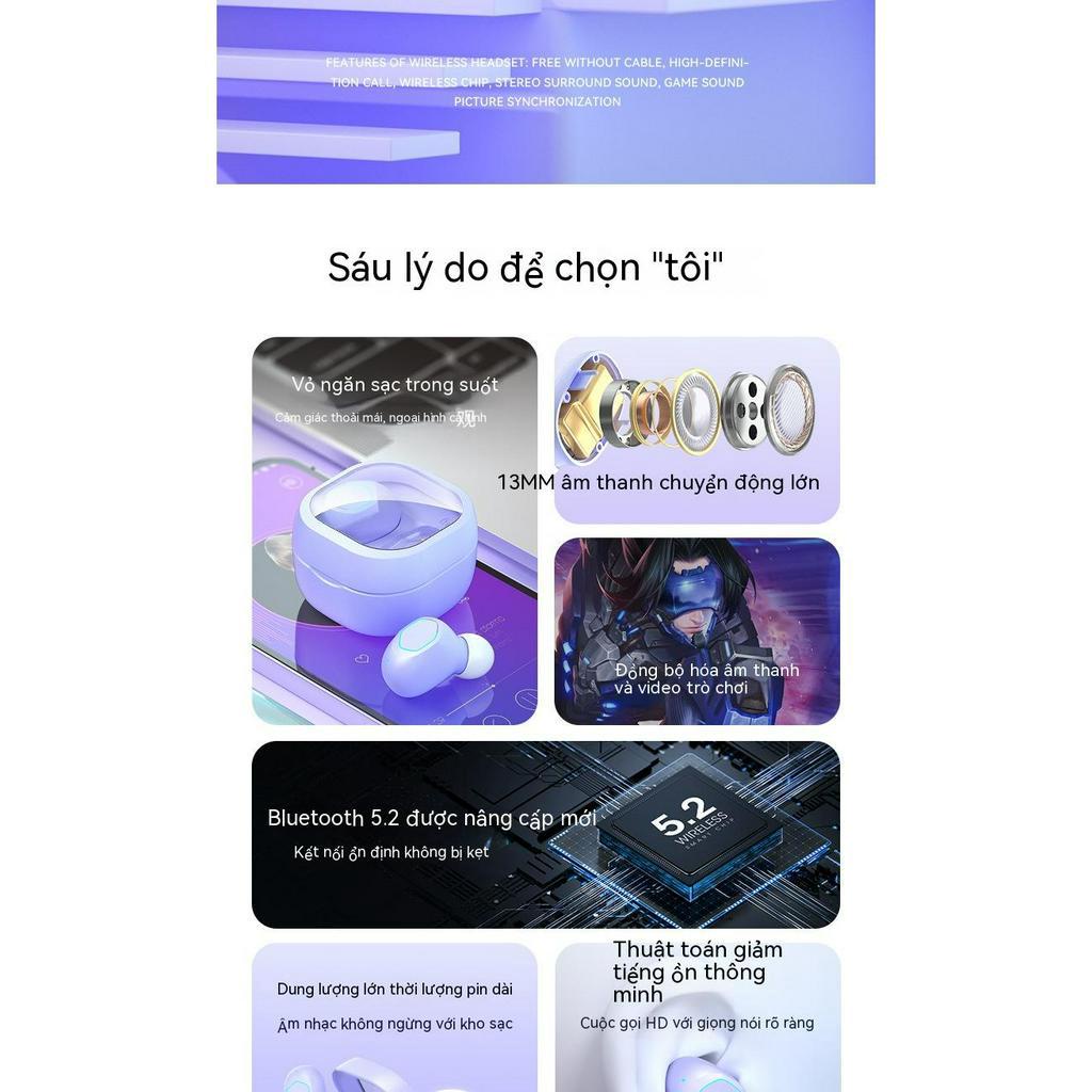 Tai Nghe Bluetooth Không Dây M21 TWS Âm Thanh Nổi Có Mic Cho iPhone Xiaomi Phong cách dễ thương