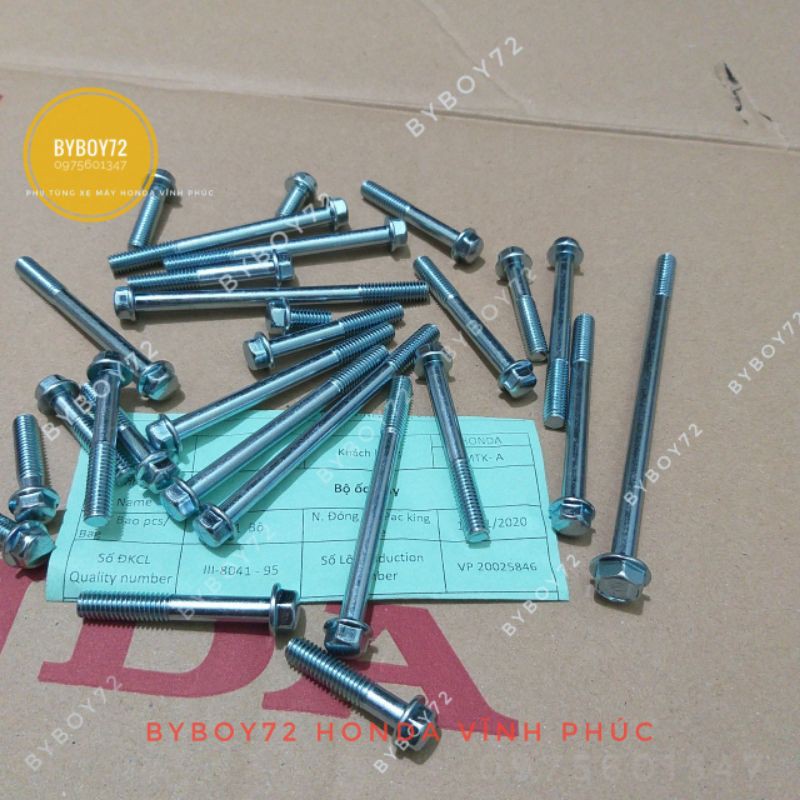 ốc lốc bưởng máy Dream wave ( bộ đủ 27 chi tiết chuẩn zin)