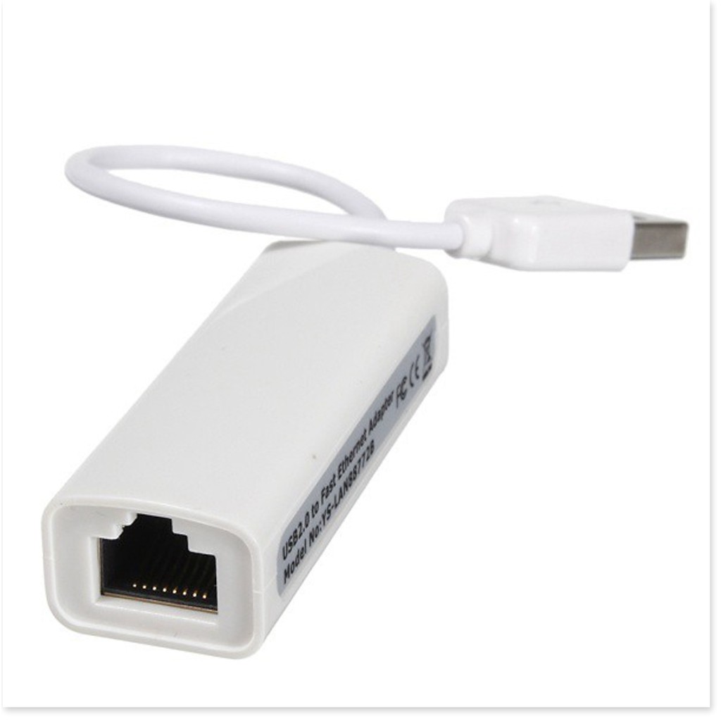 Bộ chuyển đổi USB ra LAN RJ45 (Trắng) USB 2.0 to fast Ethernet