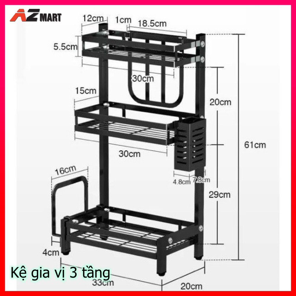 Kệ Đựng Gia Vị - Kệ Gia Vị - 2, 3 Tầng Cho Nhà Bếp Siêu Tiện Dụng | BigBuy360 - bigbuy360.vn
