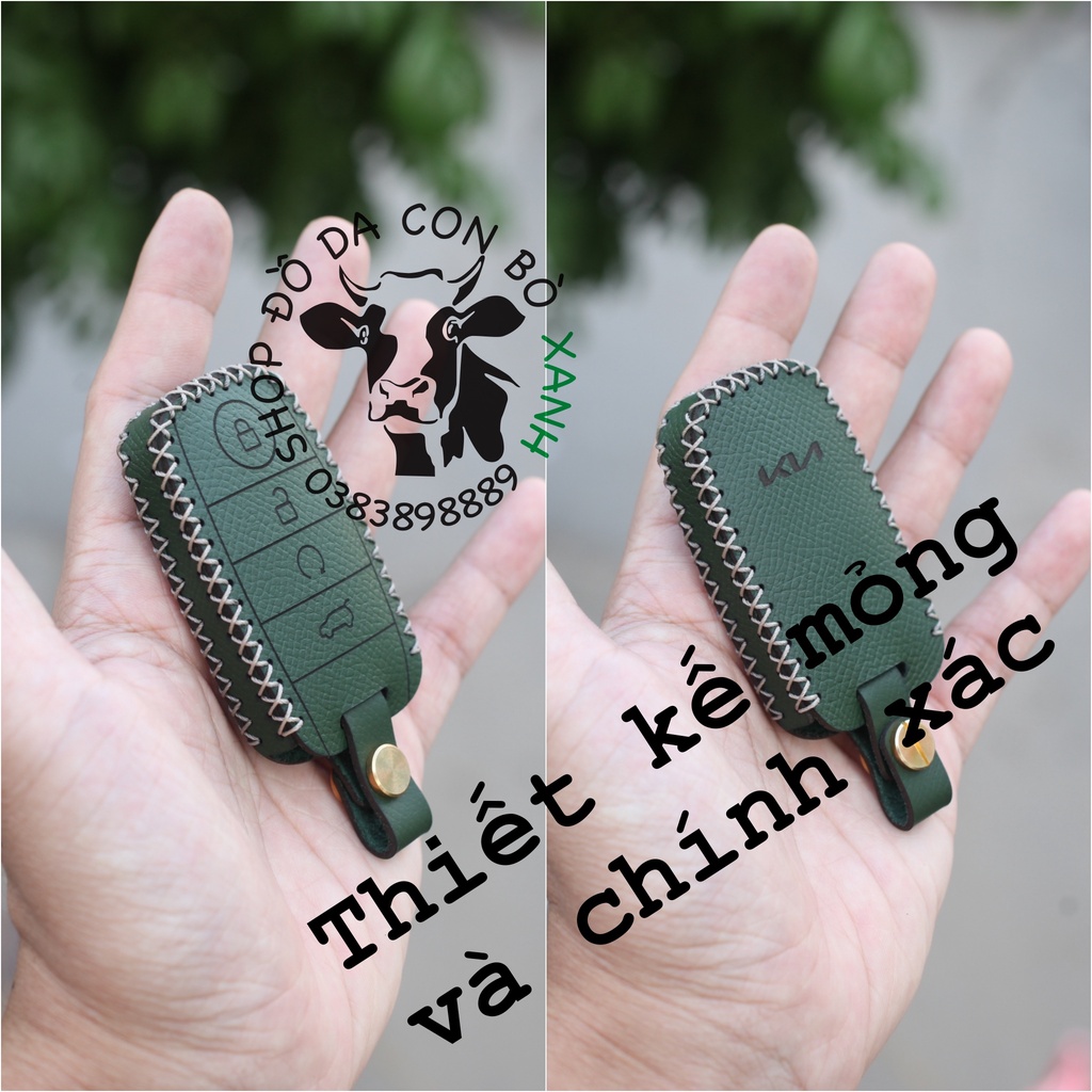 Bao Da Chìa Khoá KIA Seltos 2023, Sonet luxury, Premium, new Carens , Caren 2022 2023 logo KIA mới handmade Da Thật 006B