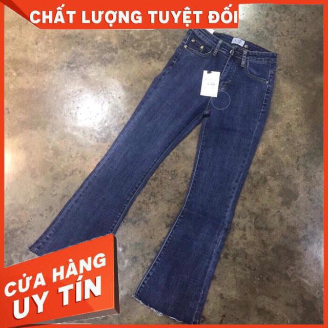 Quần jeans ống loe lửng 9 tấc 3 màu(đen-xanh nhạt-xanh đậm) | BigBuy360 - bigbuy360.vn