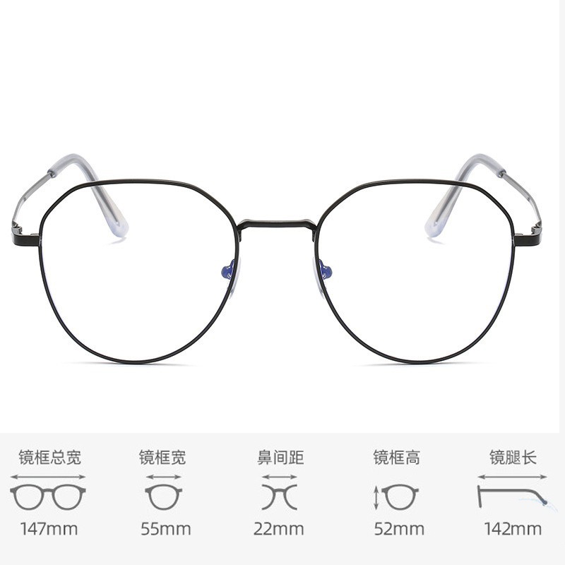 (KIQI-FASHION) COD Kính Chống Bức Xạ Gọng Kim Loại Phong Cách Hàn Quốc Mới Cho Nam Và Nữ