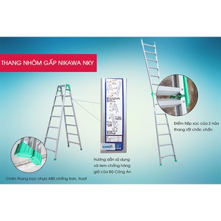 Thang nhôm rút đa năng, Thang nhôm gấp Nikawa NKY 6C