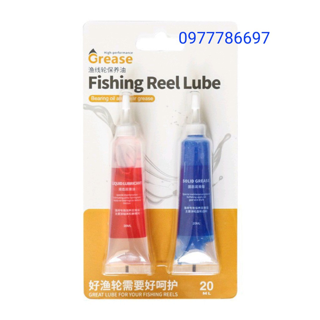 Combo 2 típ 20ml dầu và mỡ bảo dưỡng máy câu cá