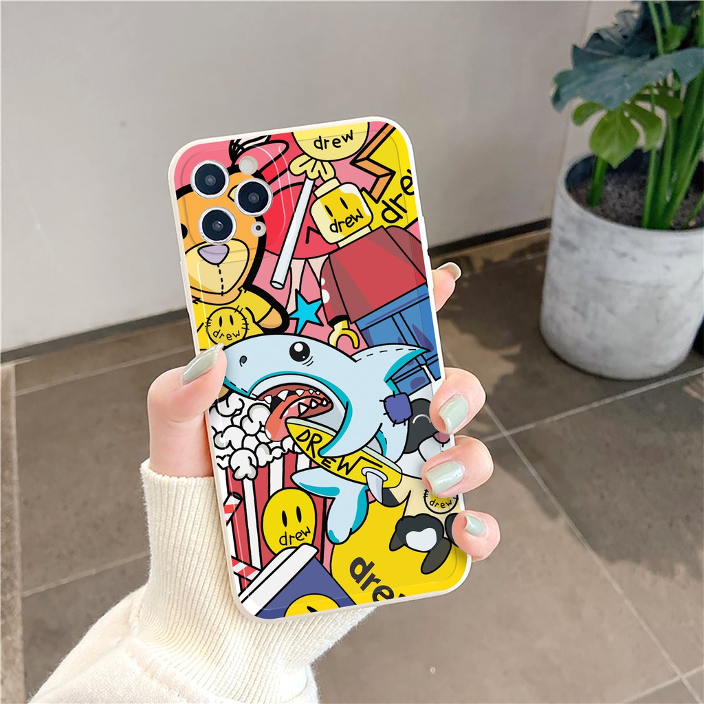 Ốp lưng iphone Drew Toy bóng cạnh vuông 6/6plus/6s/6splus/7/7plus/8/8plus/x/xr/xs/11/12/13/pro/max/plus/promax