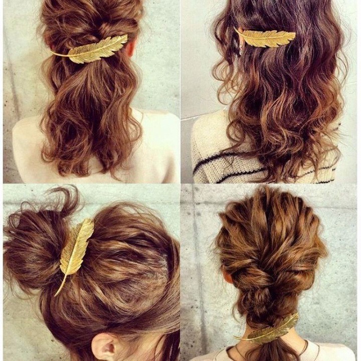 Kẹp tóc Hàn Quốc kim loại vintage hình lá retro cổ điển sang trọng ulzzang girl youngcityshop 30.000