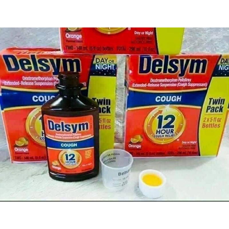 Siro giảm ho Delsym couch 12 hrs 148ml cho người lớn và trẻ 4+ vị cam, vị nho
