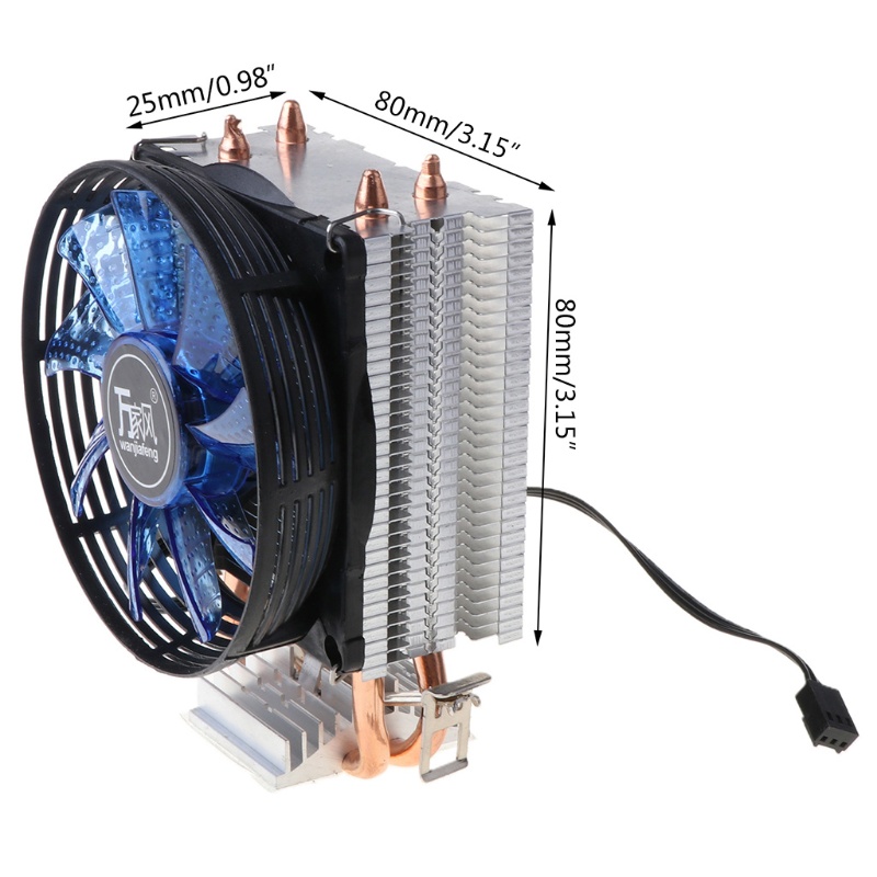 Set quạt tản nhiệt master rx thích hợp cpu bằng đồng 2 lớp có đèn xanh dương pwm