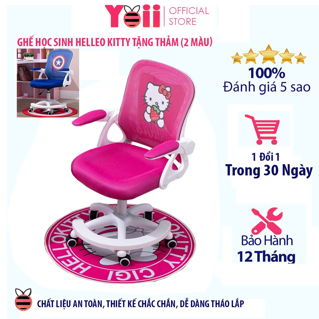 Ghế học sinh thông minh chống gù, chống cận. Ghế ngồi học bài Hello Kitty 2 màu G8 (Tặng Thảm Lót Đẹp)