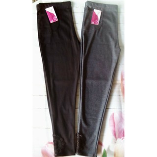 Quần legging bầu thun cotton phối ren dáng dài