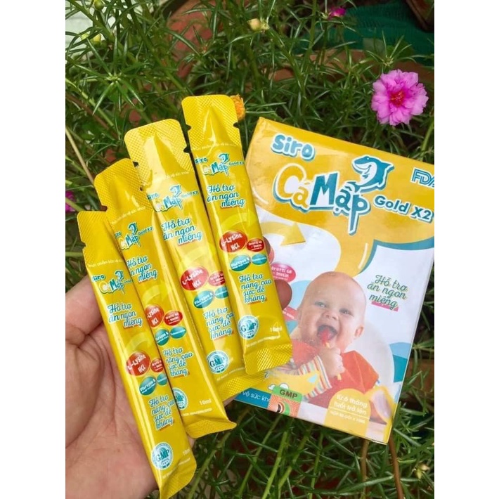 Siro Ăn Ngon Cá Mập Gold X2 Baby Shark chính hãng hộp 30 gói