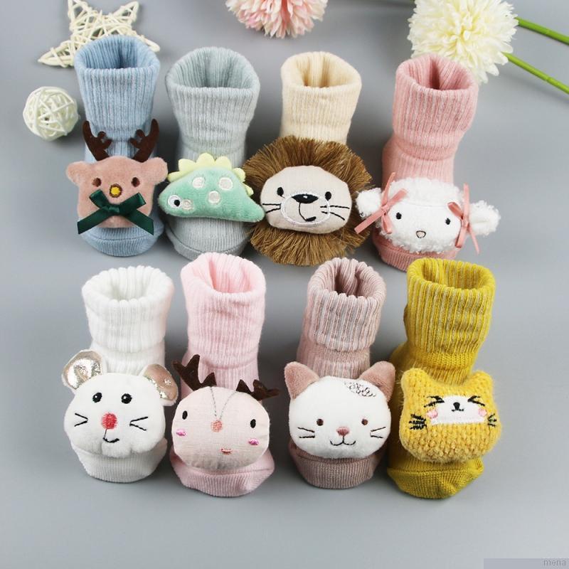 Vớ cotton giữ ấm họa tiết hoạt hình dễ thương cho bé