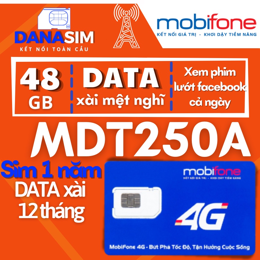 Sim Mobile 1 năm FREE-Có hàng tại Đà Nẵng -  - 48GB DATA TỐC ĐỘ CAO
