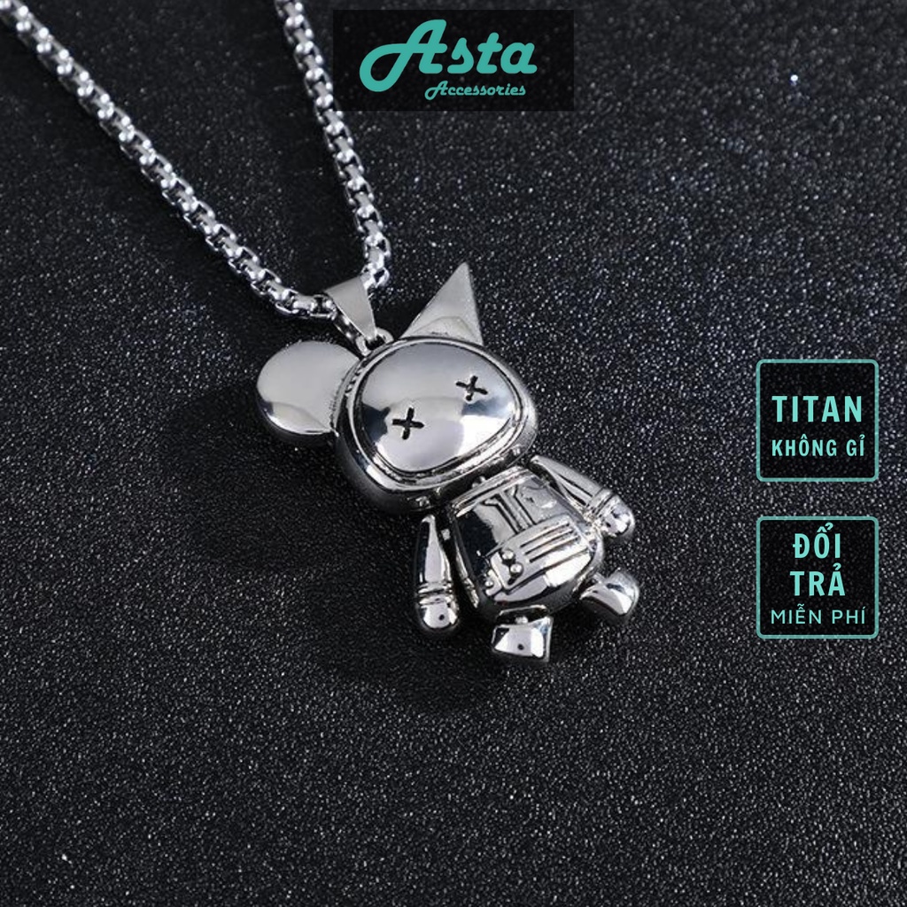Vòng cổ nam nữ dây chuyền Titan Asta Accessories màu bạc unisex đẹp phụ kiện thời trang - Vòng cổ Benny