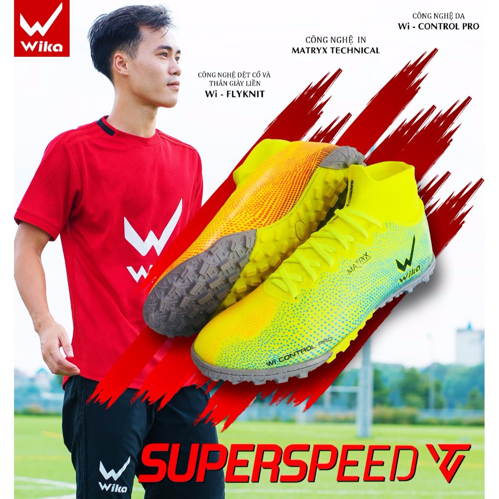 Giày đá bóng ⚡tặng hộp ⚡ giày WIKA mã SUPERSPEED - Khâu đế 100%