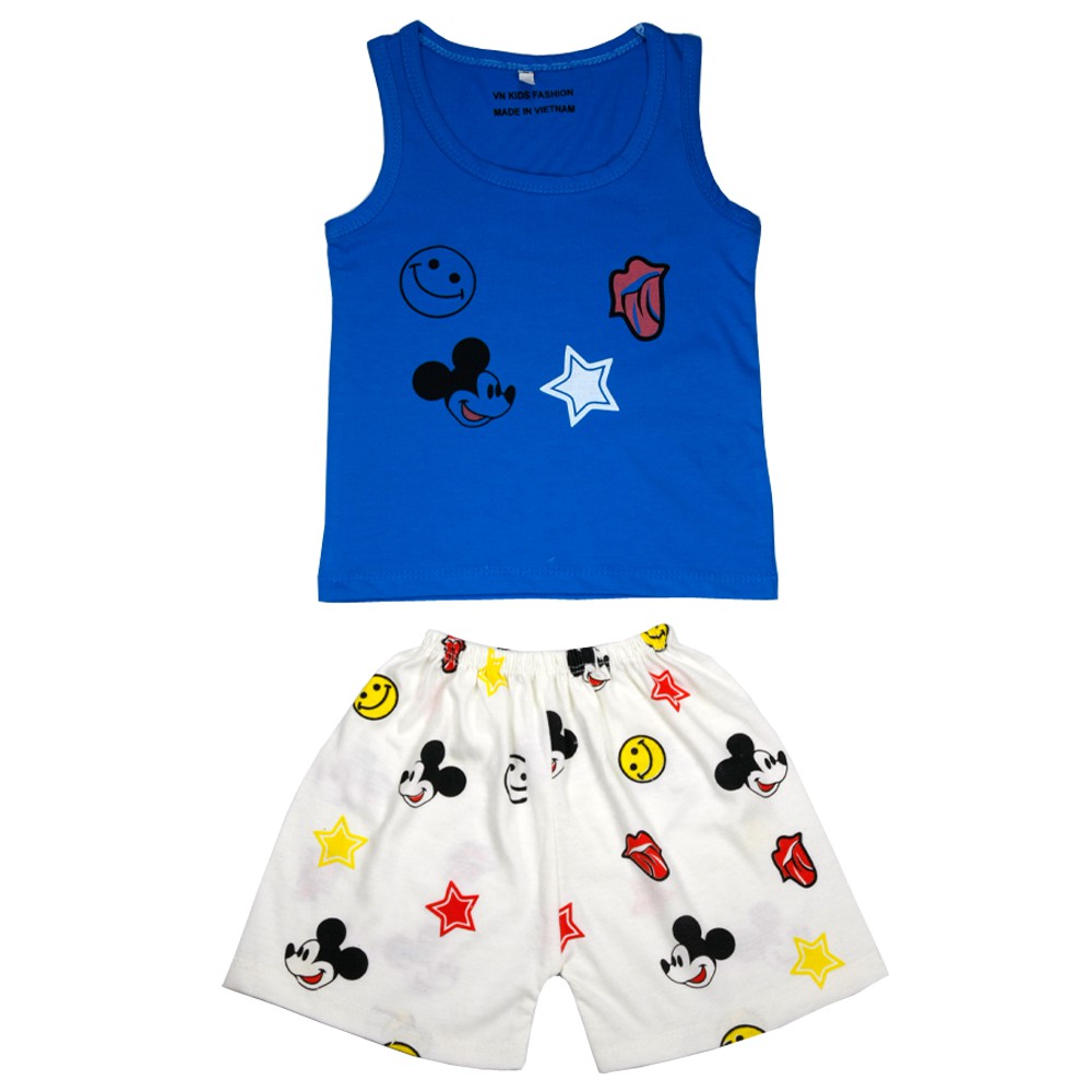 Bộ cotton in hình chuột mickey ngộ nghĩnh cho bé trai 7-18kg BMKKS (ảnh thật) - KIBA.shop ( quần áo mùa hè cho bé)