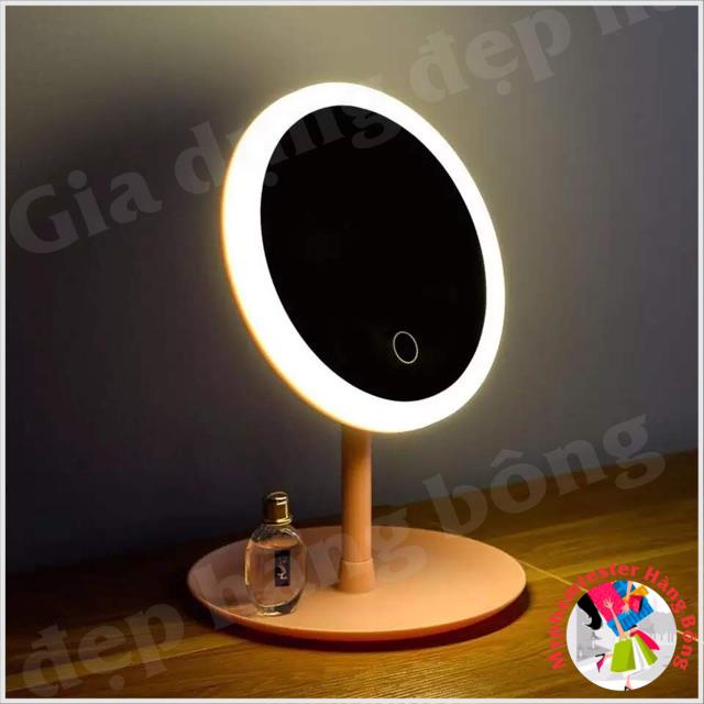 Gương trang điểm có đèn led dùng điện sạc