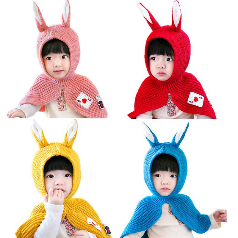 Mũ len tai thỏ cute cho bé gái