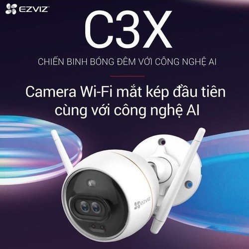 Camera Wi-Fi Ngoài Trời EZVIZ C3X Dark-Fighter Tích Hợp AL Còi &amp; Đèn 2MP - Sản phẩm cao cấp của Hikvision