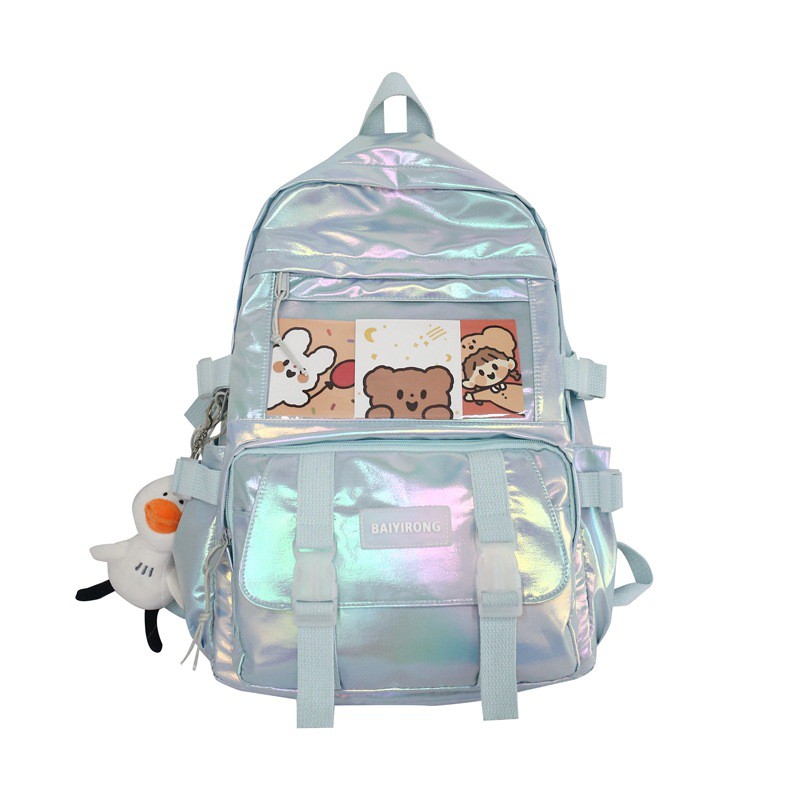 Balo đi học BAIYIRONG bóng, hologram  chống thấm nước