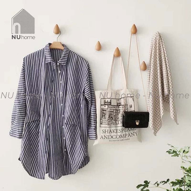 nuhome.vn | Móc gỗ giọt nước – Shibu, móc gỗ treo quần áo mũ nón gắn tường, thiết kế đẹp mắt, ấn tượng và sang trọng