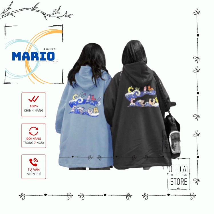 Áo Khoác Hoodie In CHILLI Áo Chống Nắng Có Mũ Form Rộng Nỉ Ngoại Unisex MARIO-026