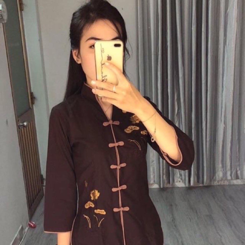 đồ lam đi chùa(cổ tàu viền)