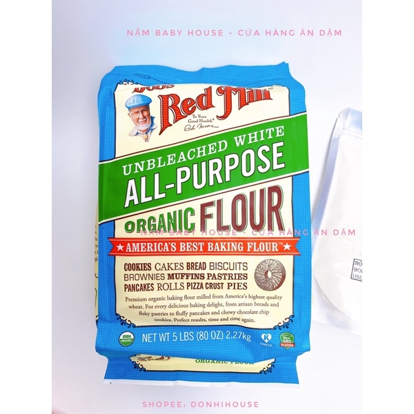 Bột mì hữu cơ BOD'S  RED MILL Mỹ làm bánh cho bé và gia đình