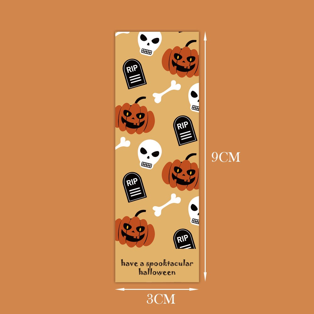 Set 2 Tờ (6 miếng) Nhãn Dán/  Dãy Sticker Dài Dán Hộp Quà &amp; Quà Tặng Kiểu Hallowen &amp; Noel Xinh Xắn